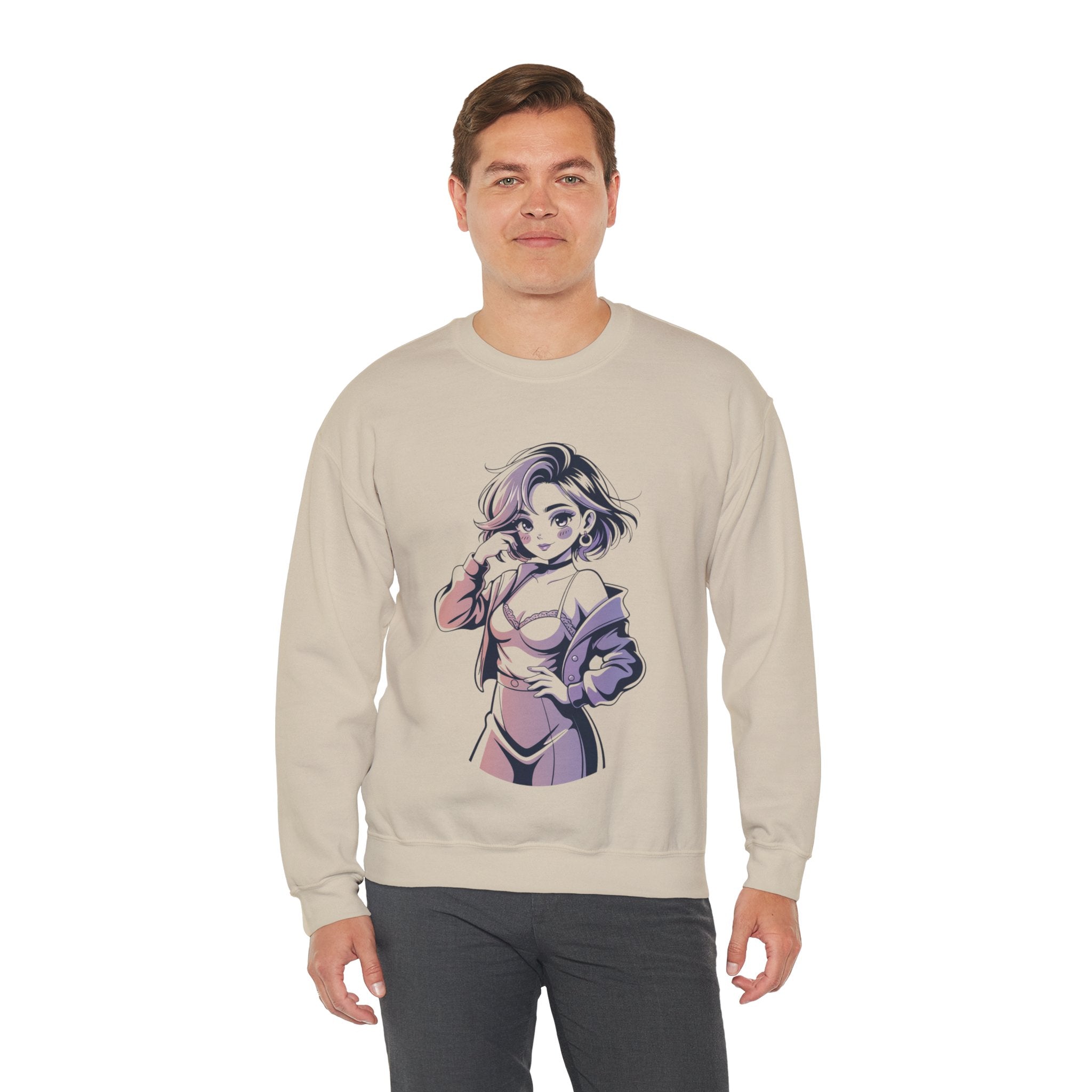 Stylish Anime-Inspired Unisex Crewneck Sweatshirt