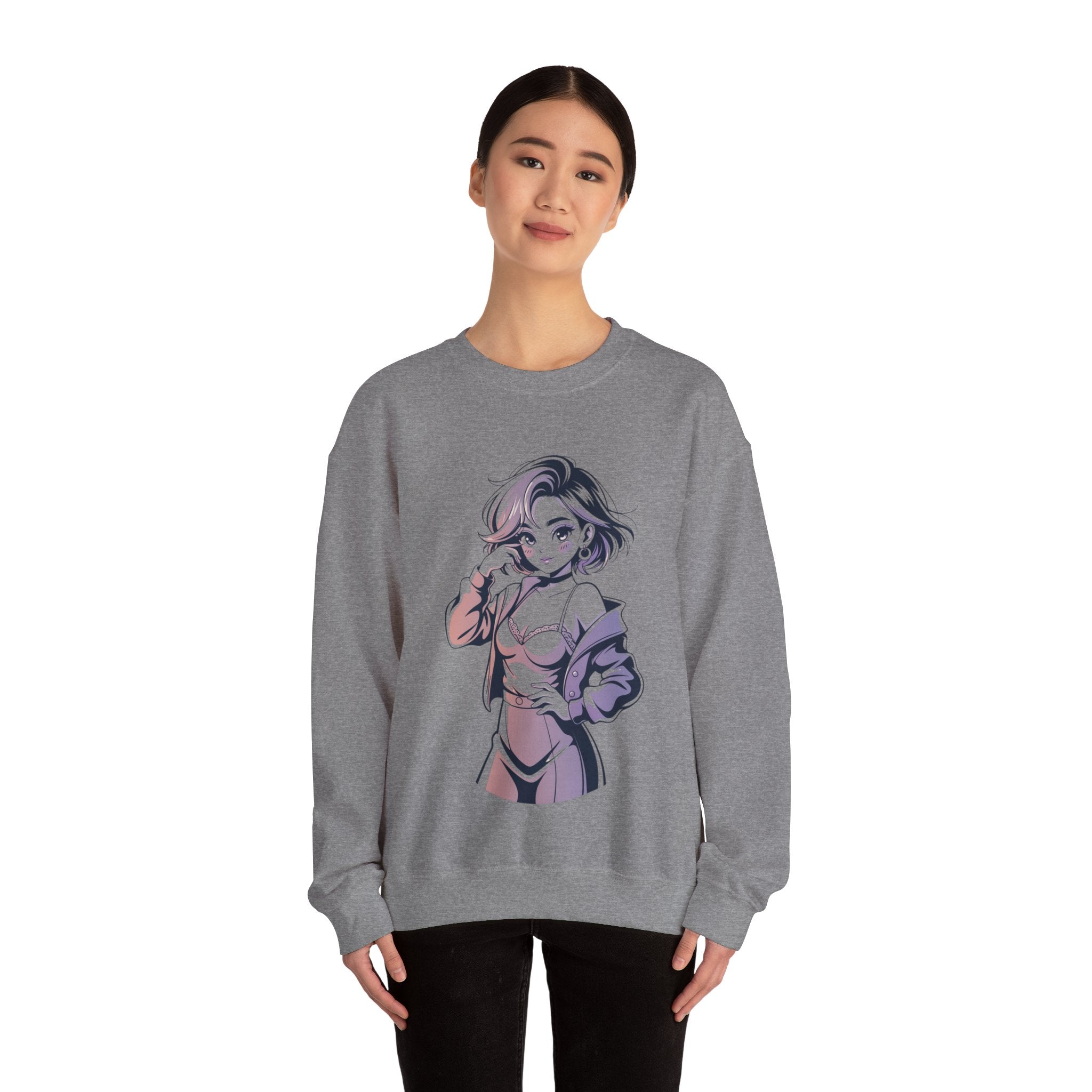 Stylish Anime-Inspired Unisex Crewneck Sweatshirt