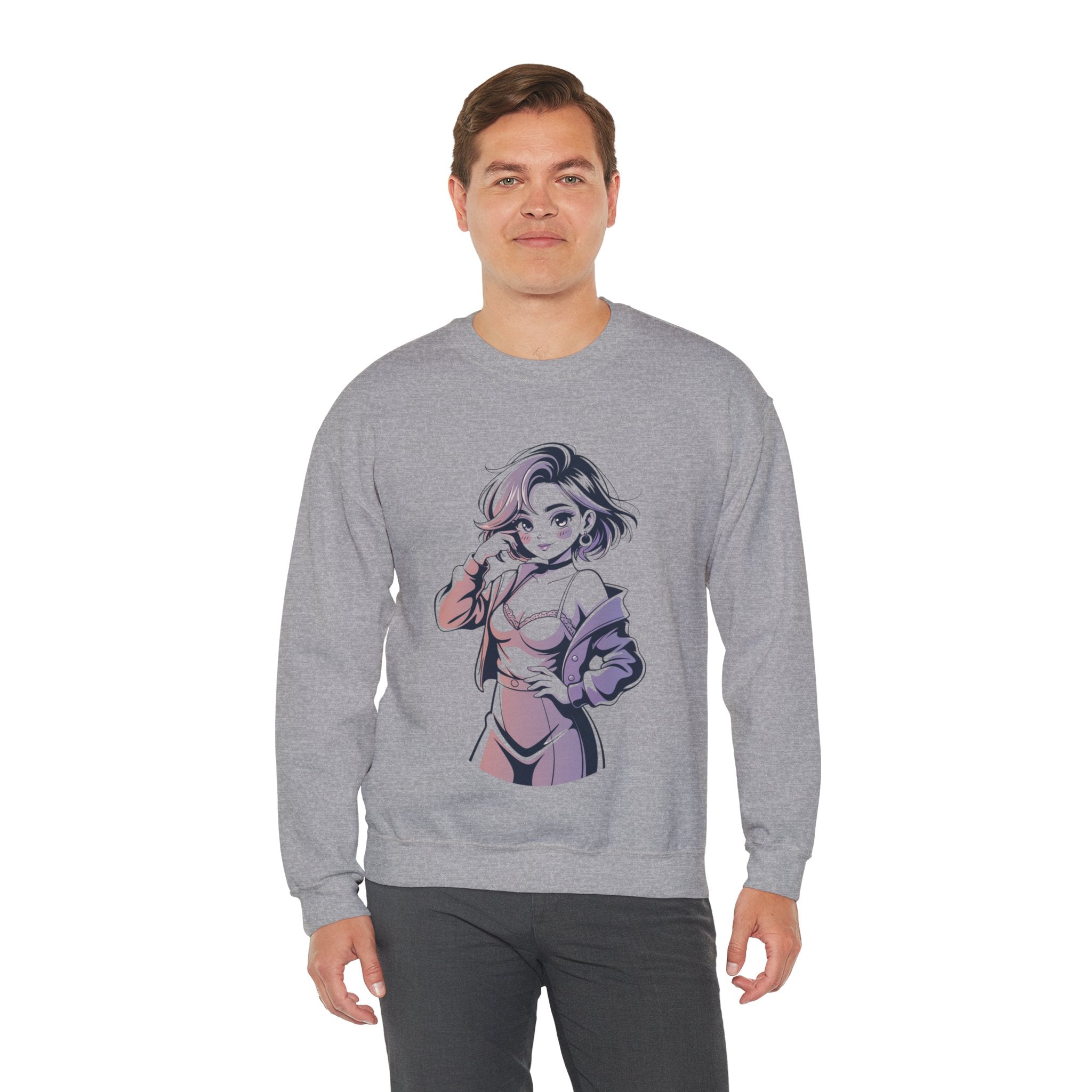 Stylish Anime-Inspired Unisex Crewneck Sweatshirt