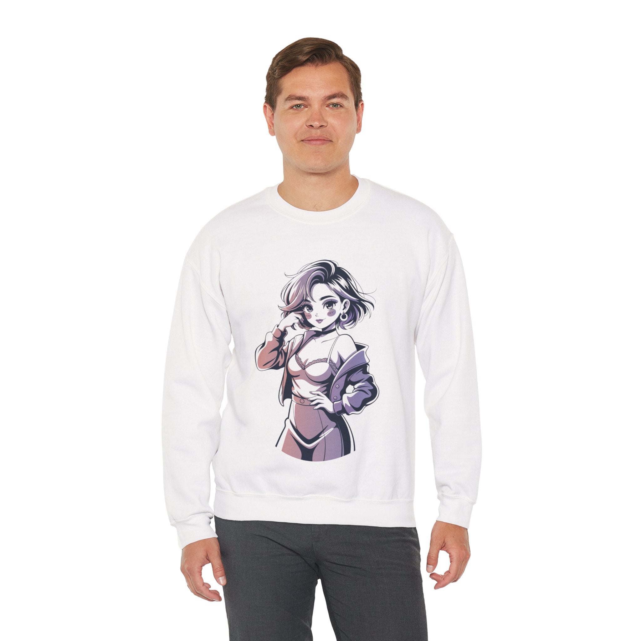 Stylish Anime-Inspired Unisex Crewneck Sweatshirt