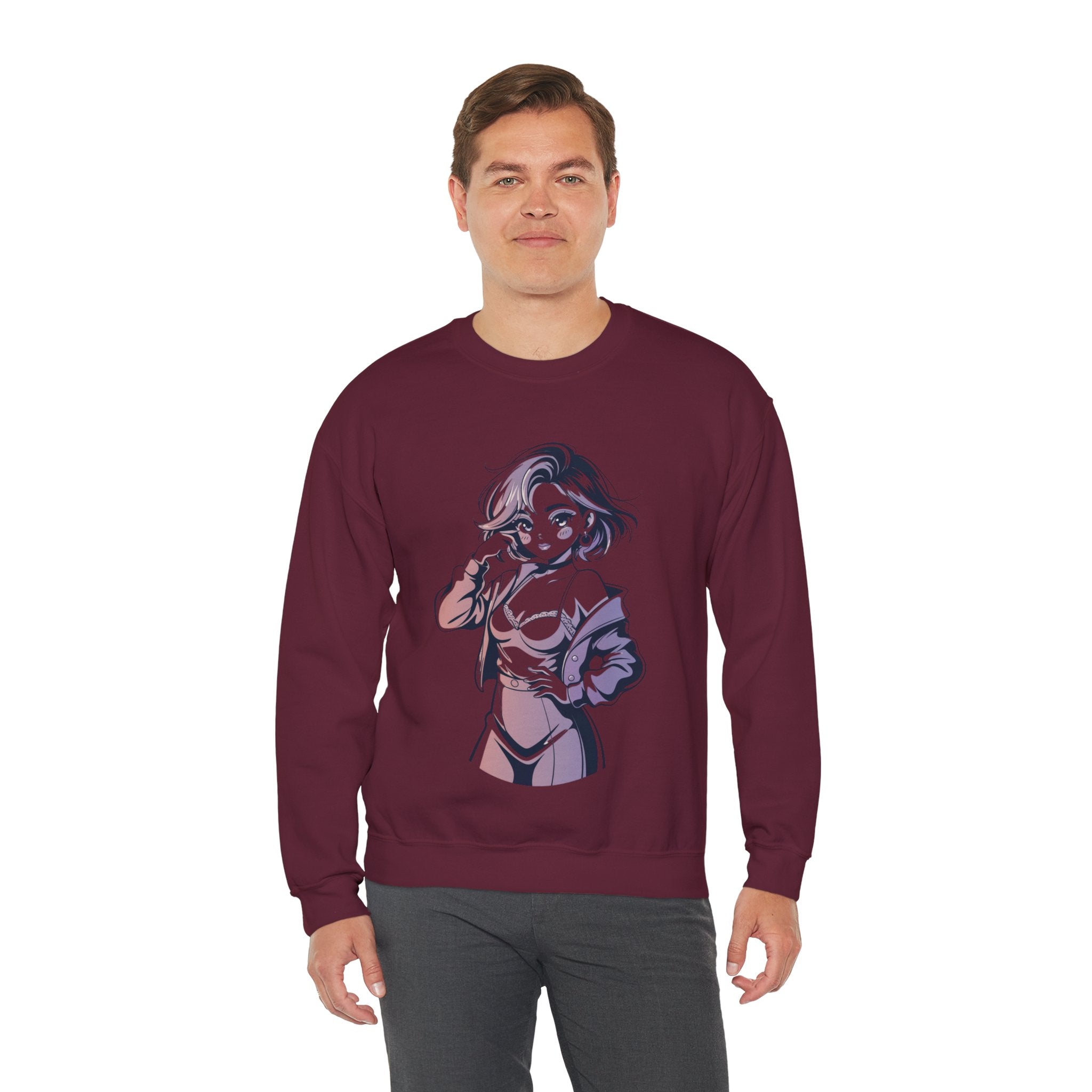Stylish Anime-Inspired Unisex Crewneck Sweatshirt