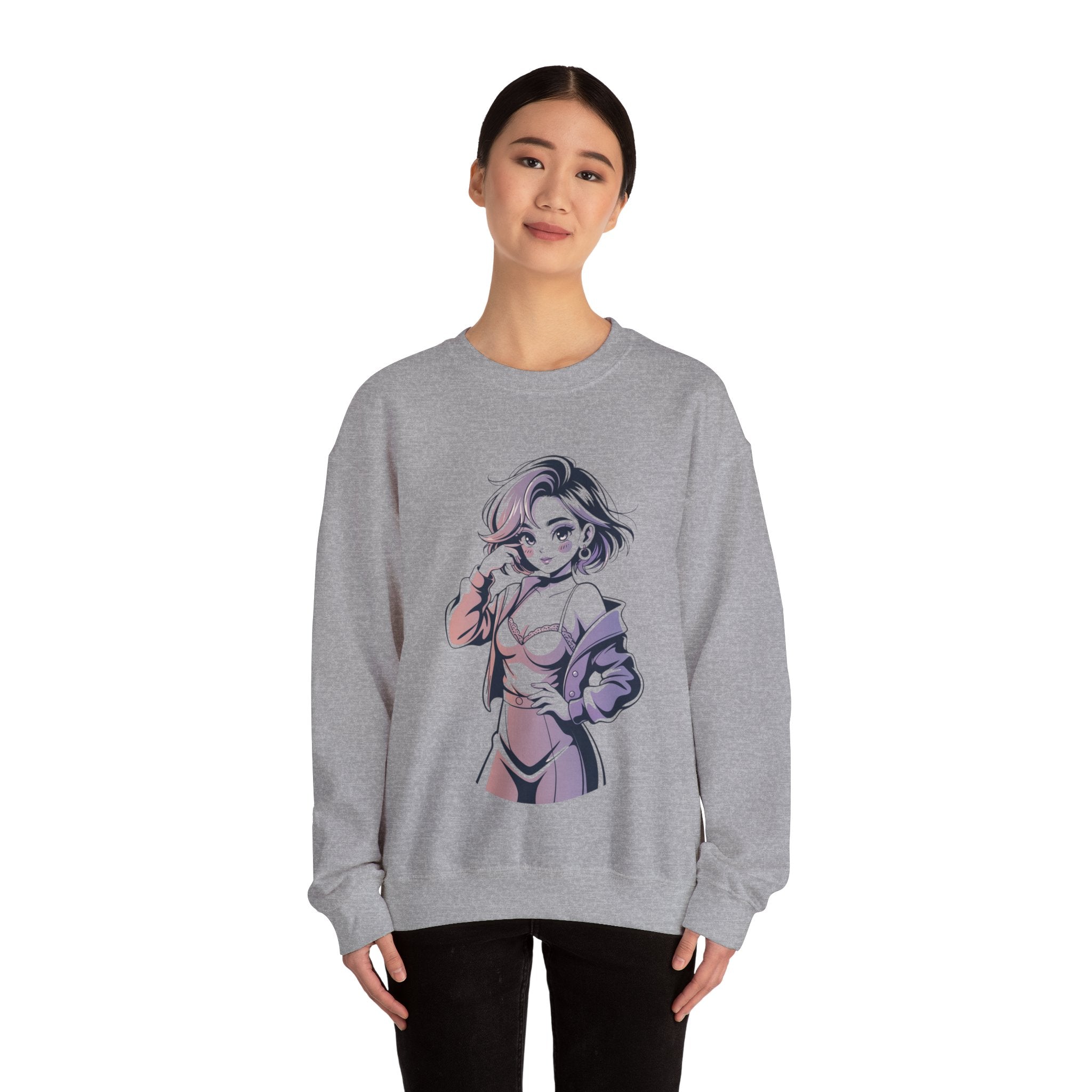Stylish Anime-Inspired Unisex Crewneck Sweatshirt