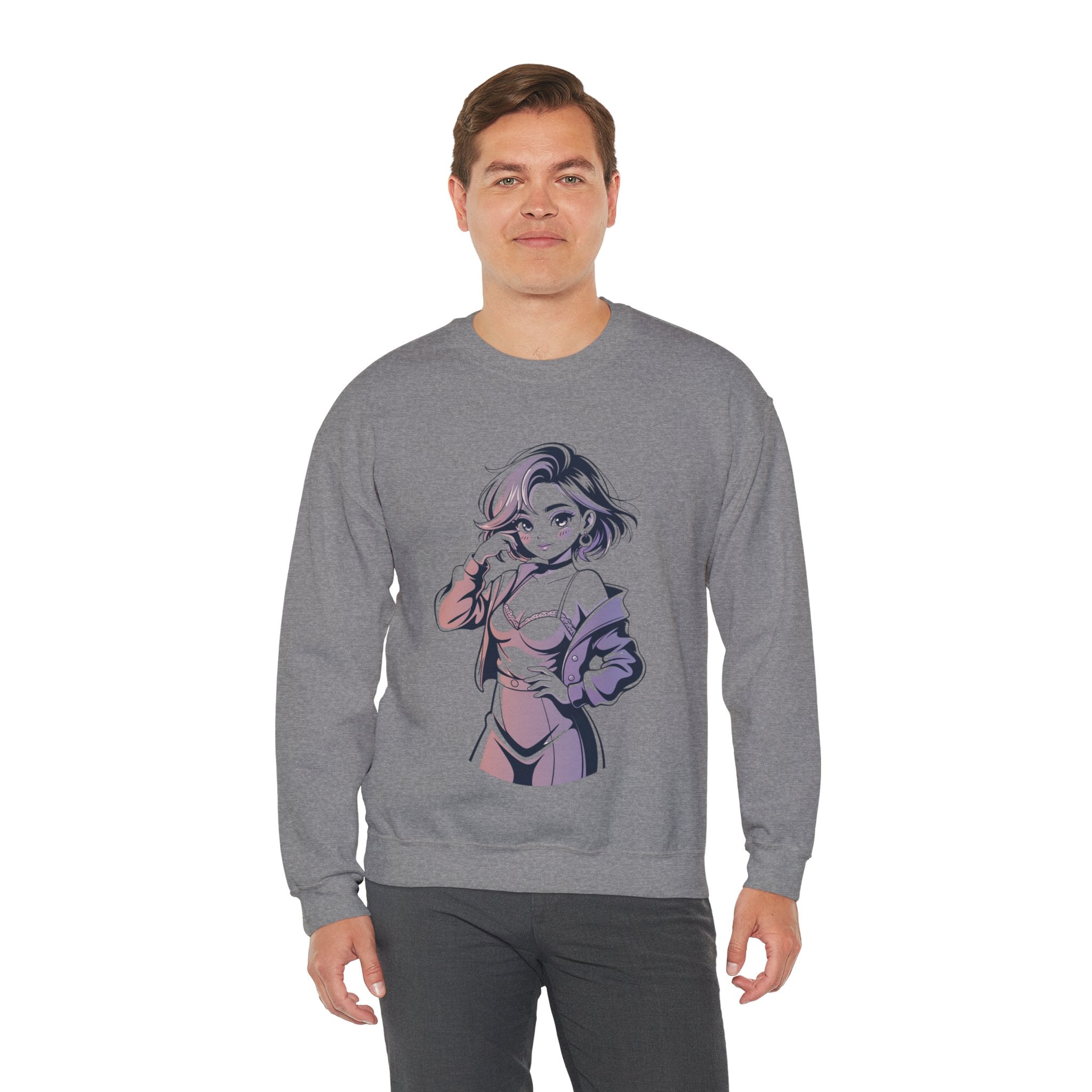 Stylish Anime-Inspired Unisex Crewneck Sweatshirt