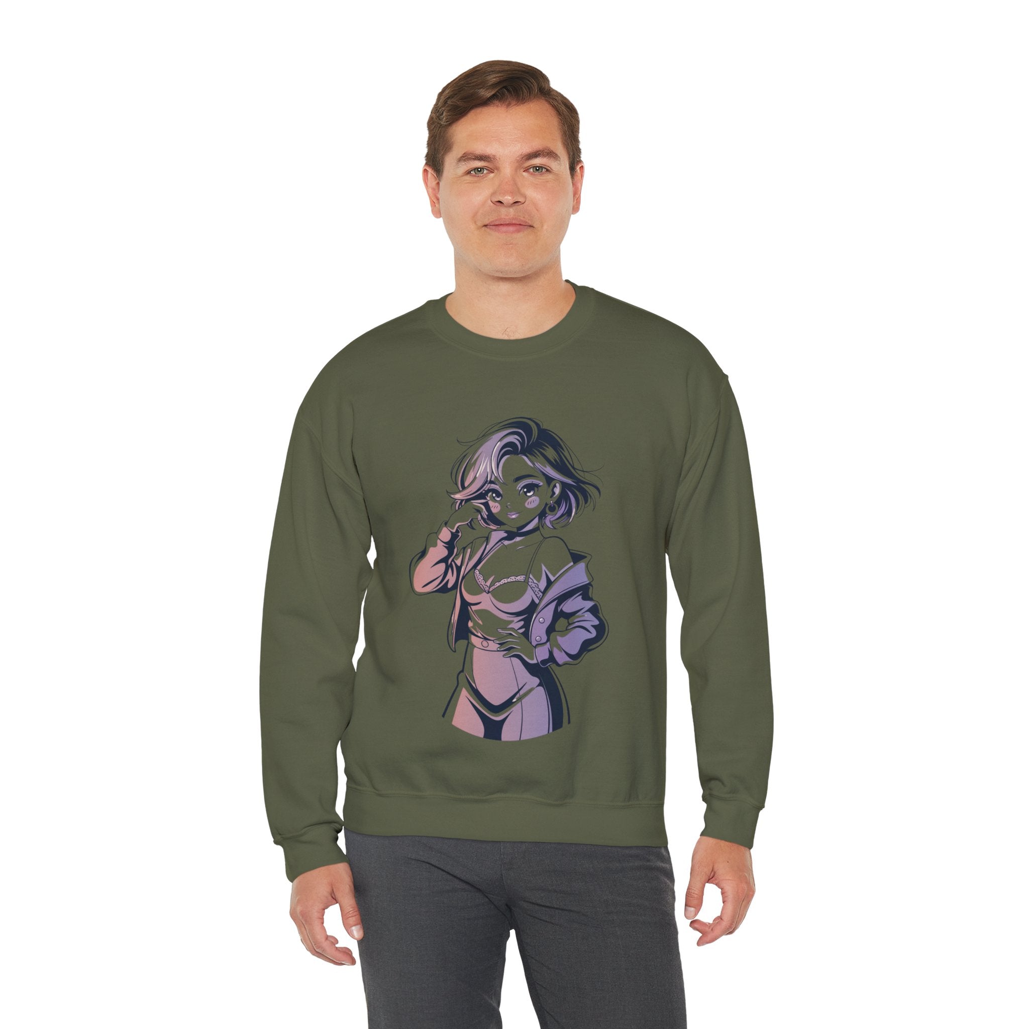 Stylish Anime-Inspired Unisex Crewneck Sweatshirt