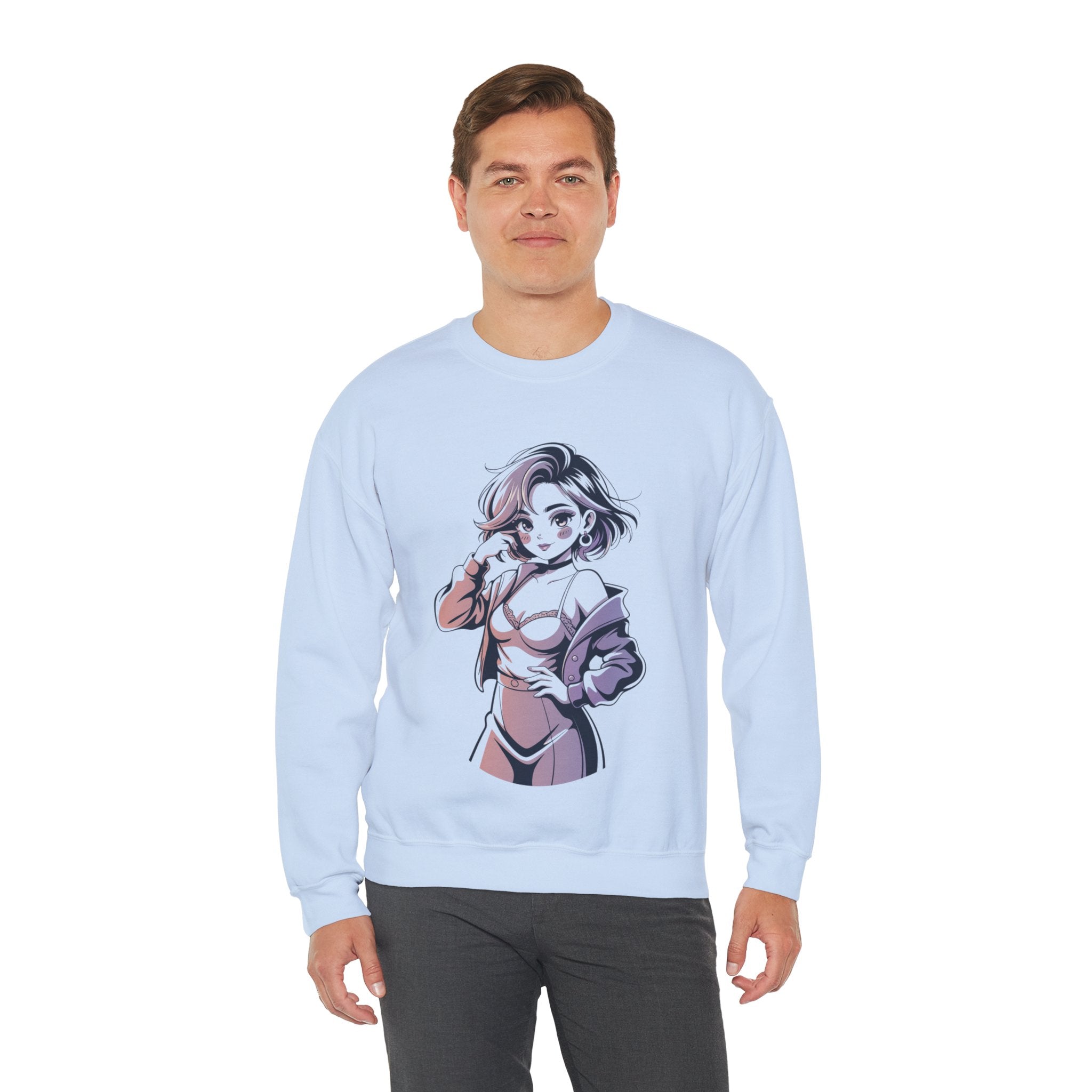 Stylish Anime-Inspired Unisex Crewneck Sweatshirt