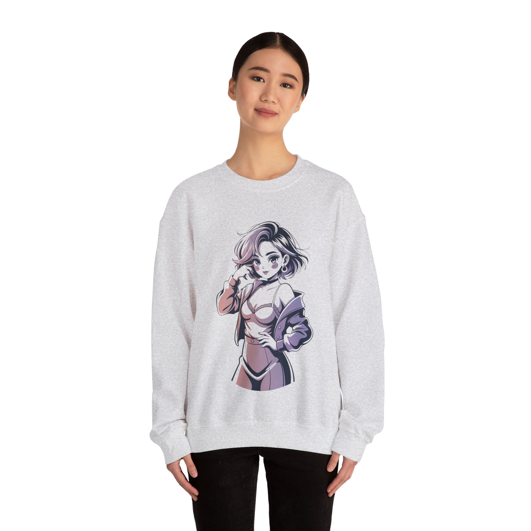 Stylish Anime-Inspired Unisex Crewneck Sweatshirt