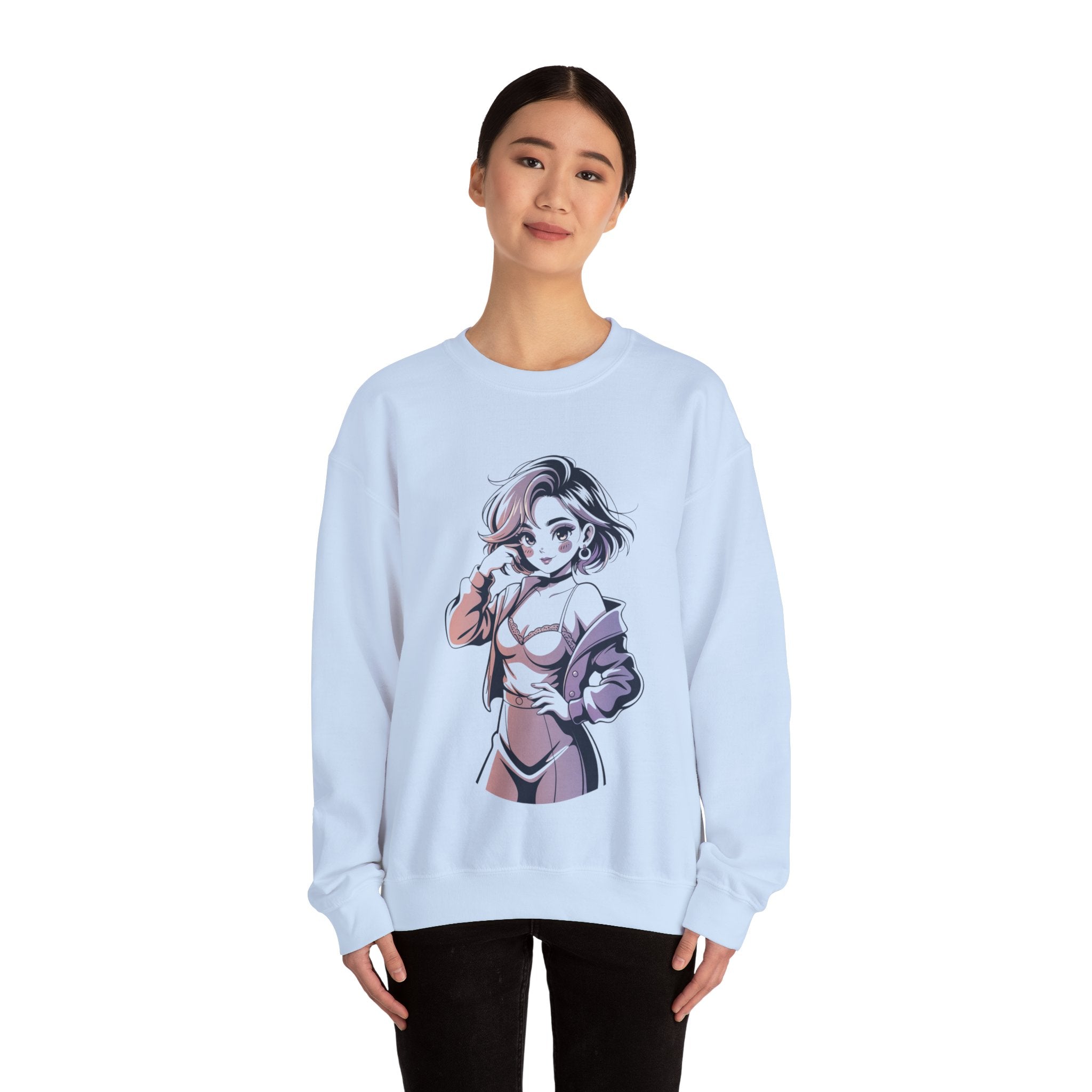 Stylish Anime-Inspired Unisex Crewneck Sweatshirt