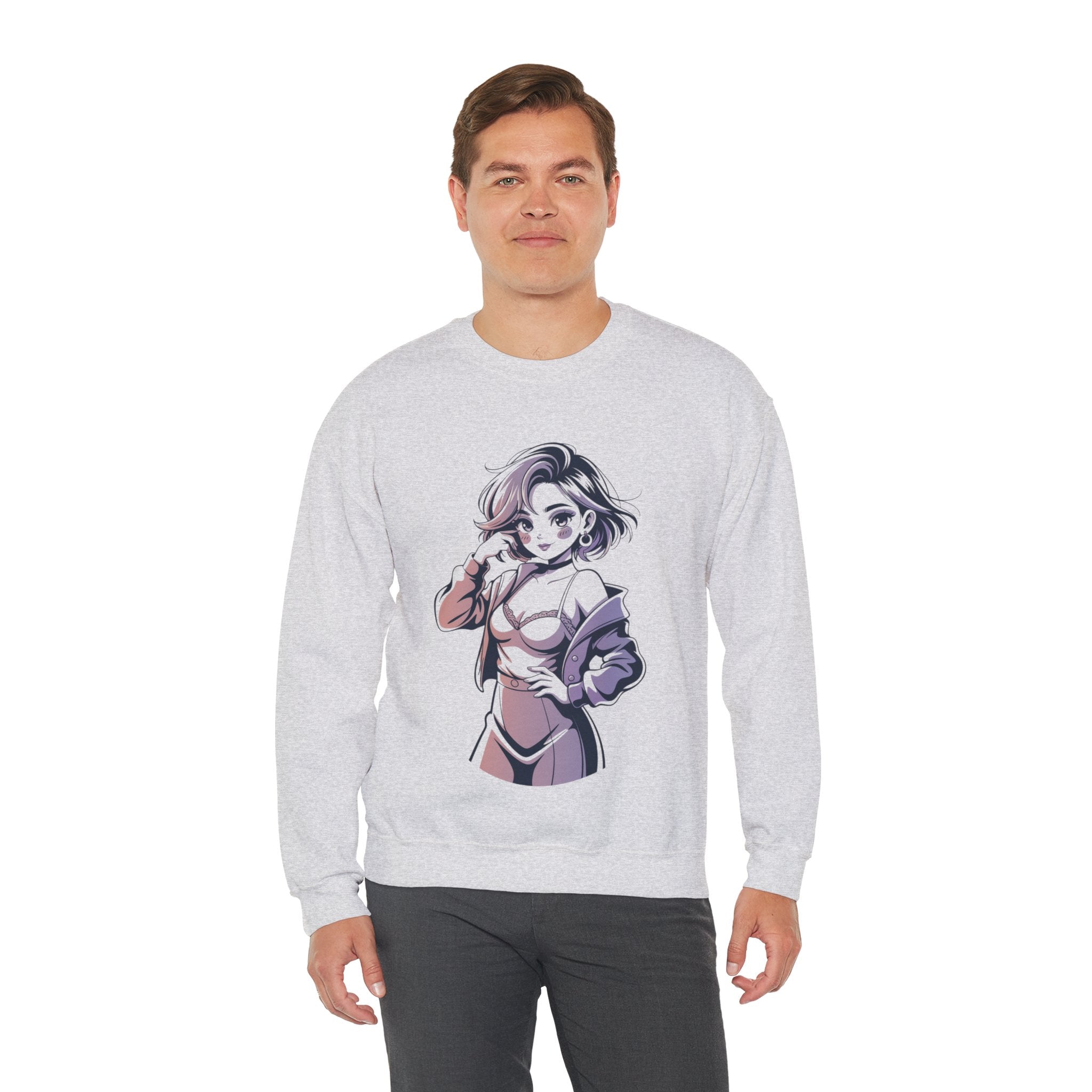 Stylish Anime-Inspired Unisex Crewneck Sweatshirt