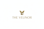Design a minimalist and elegant logo for a modern lifestyle and apparel brand named The Velinor. The logo should feel premium, calm, and timeless, with subtle sophistication. Use clean typography—thin or semi-bold serif or modern sans-serif fonts—and a simple geometric or symbolic mark (for example: stylized ‘V’ emblem or abstract shape inspired by balance and motion). Neutral tones such as black, ivory, beige, or muted gold. No clutter, no gradients, focus on symmetry and refined proportion. Deliver on tra