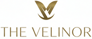 Design a minimalist and elegant logo for a modern lifestyle and apparel brand named The Velinor. The logo should feel premium, calm, and timeless, with subtle sophistication. Use clean typography—thin or semi-bold serif or modern sans-serif fonts—and a simple geometric or symbolic mark (for example: stylized ‘V’ emblem or abstract shape inspired by balance and motion). Neutral tones such as black, ivory, beige, or muted gold. No clutter, no gradients, focus on symmetry and refined proportion. Deliver on tra